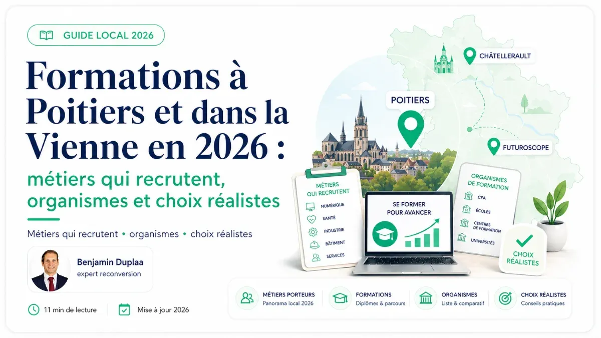 Formations à Poitiers et dans la Vienne en 2026 : métiers qui recrutent, organismes, choix réalistes