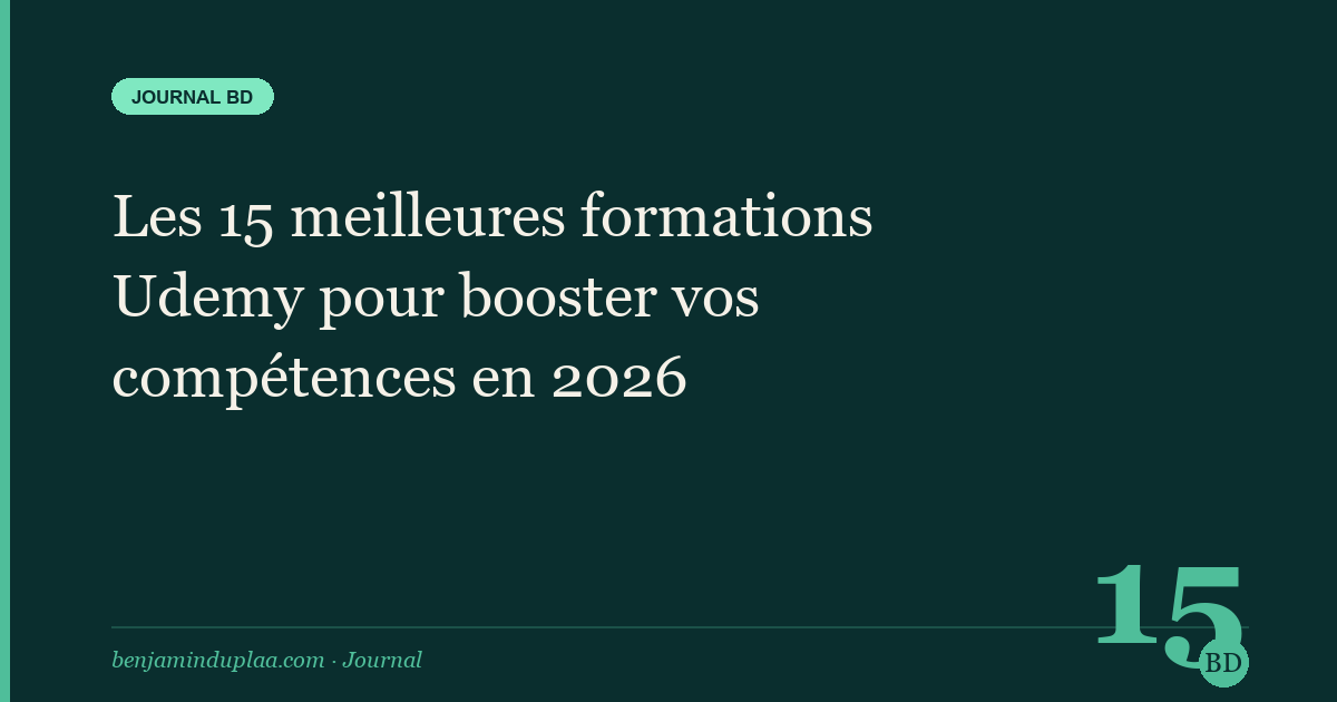 Les 15 meilleures formations Udemy pour booster vos compétences en 2026