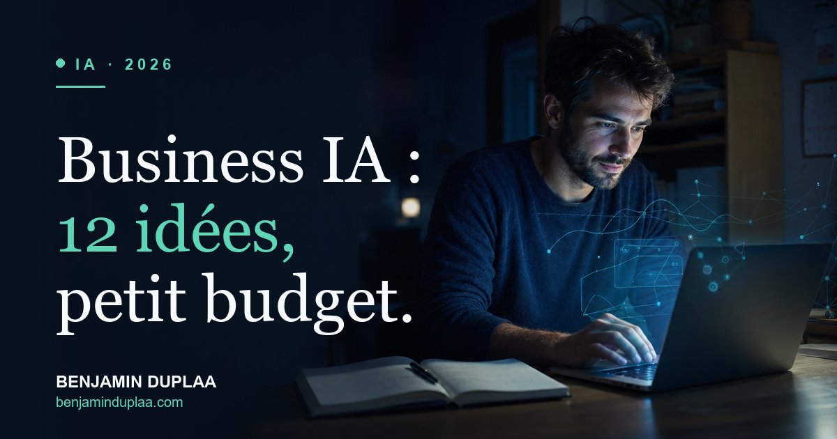 12 idées de business IA à lancer en 2026 (petit budget)