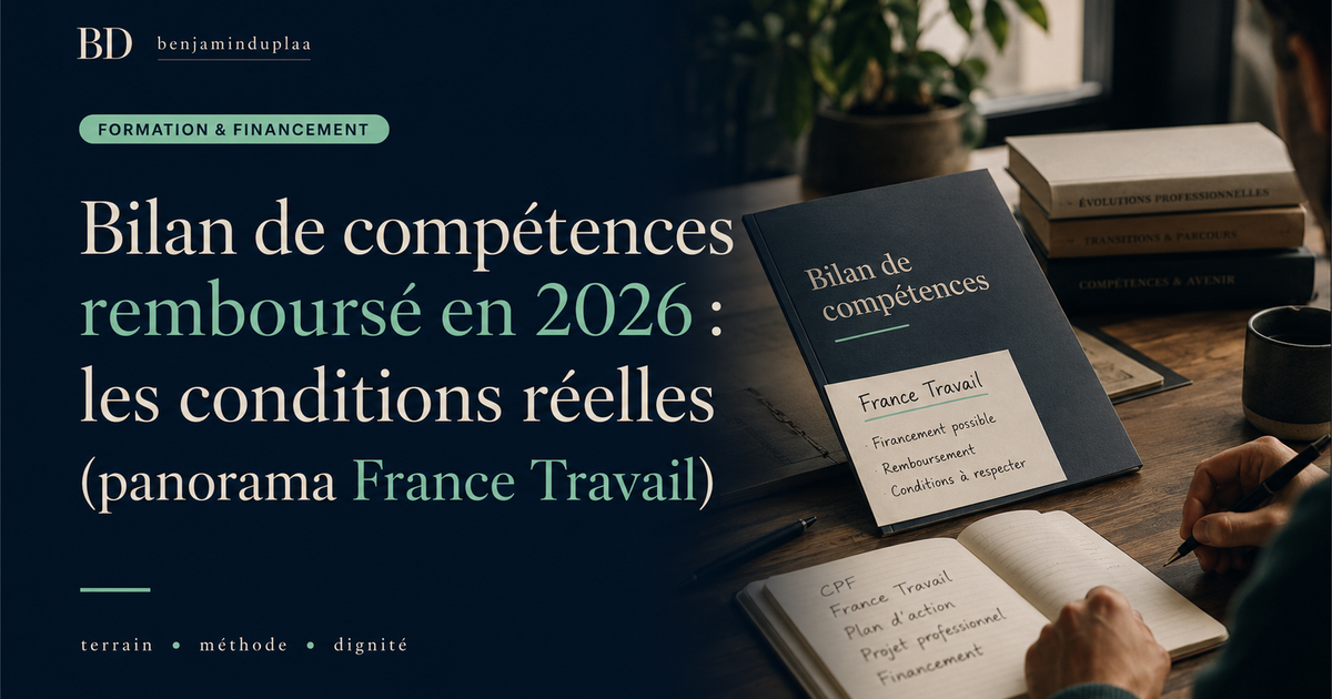 Bilan de compétences remboursé en 2026