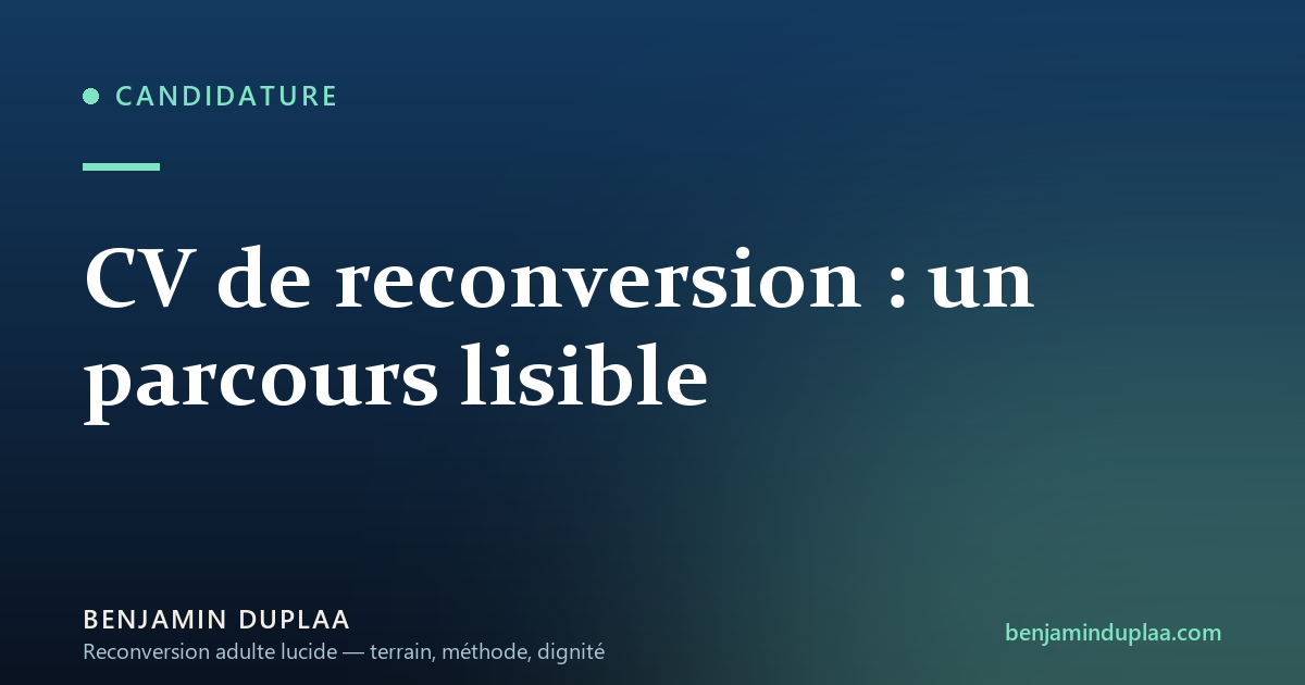 CV de reconversion : un parcours lisible