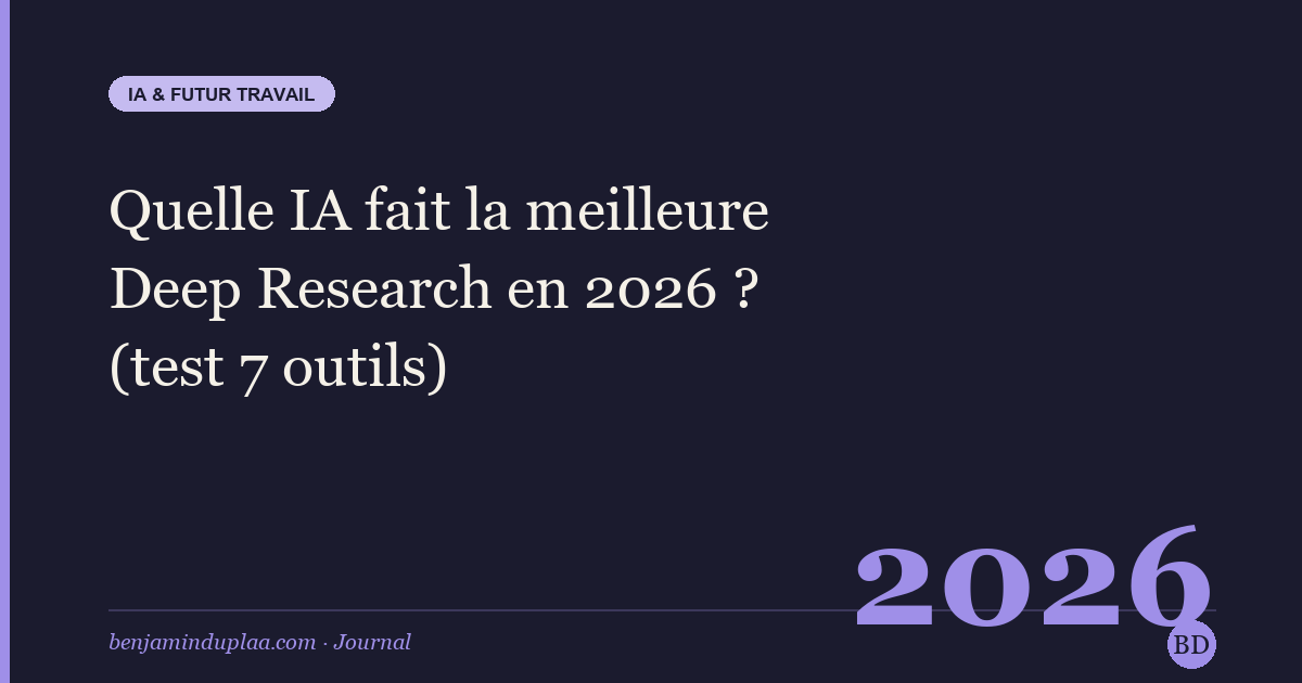 Quelle IA fait la meilleure Deep Research en 2026 ? (test 7 outils)