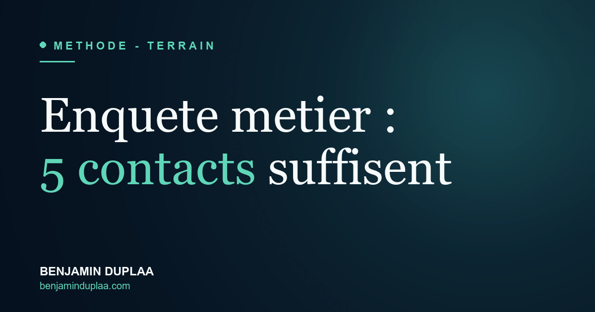 Enquête métier : la méthode des 5 contacts