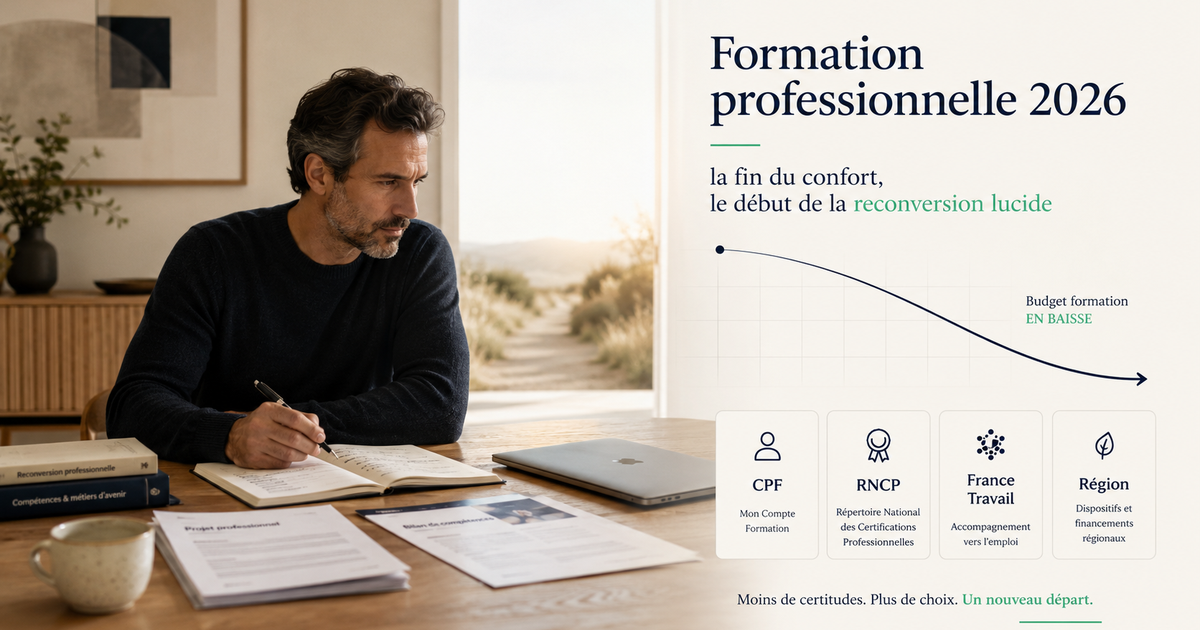 Formation professionnelle 2026 : la fin du confort, le début de la reconversion lucide