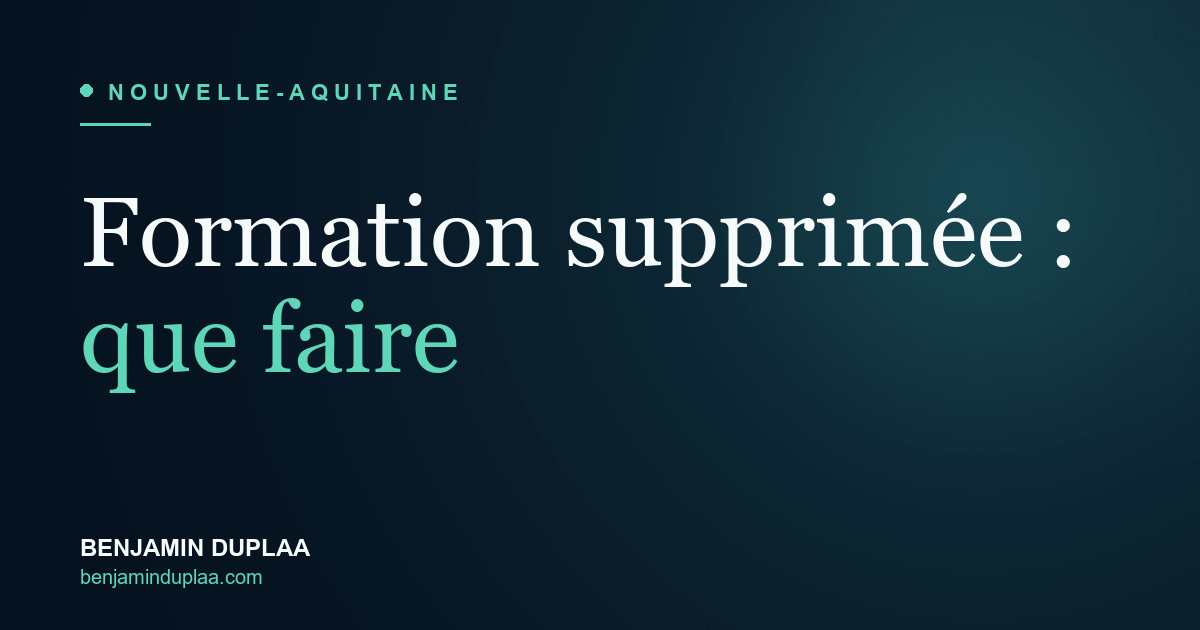 Formation supprimée : que faire concrètement