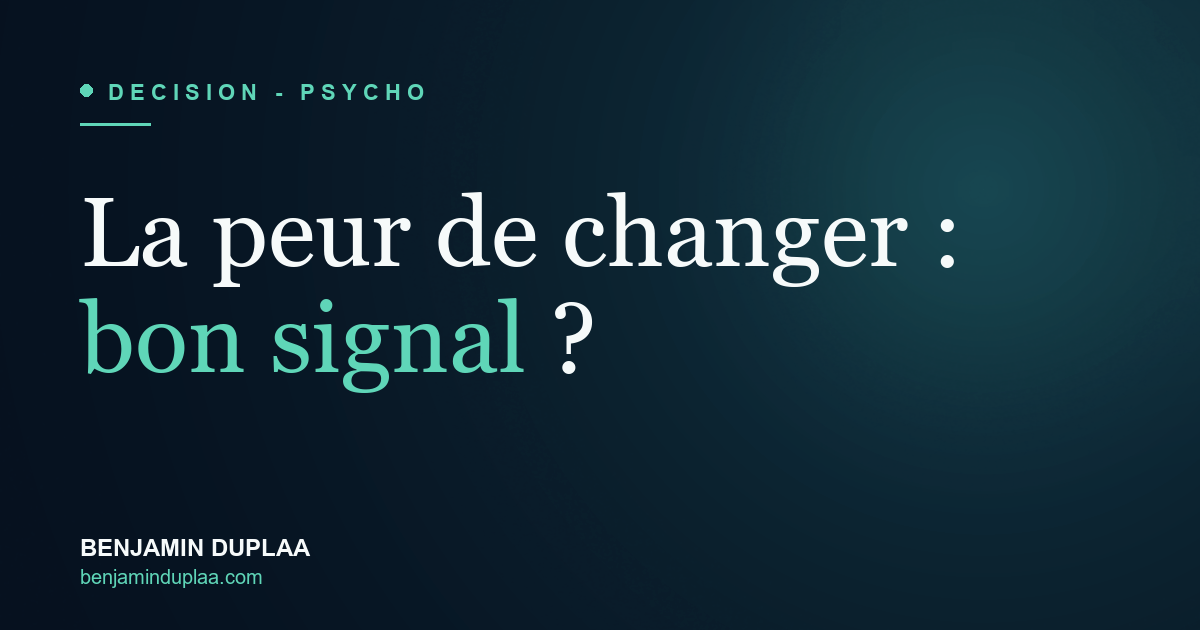 Peur de changer de métier : bon signal ?