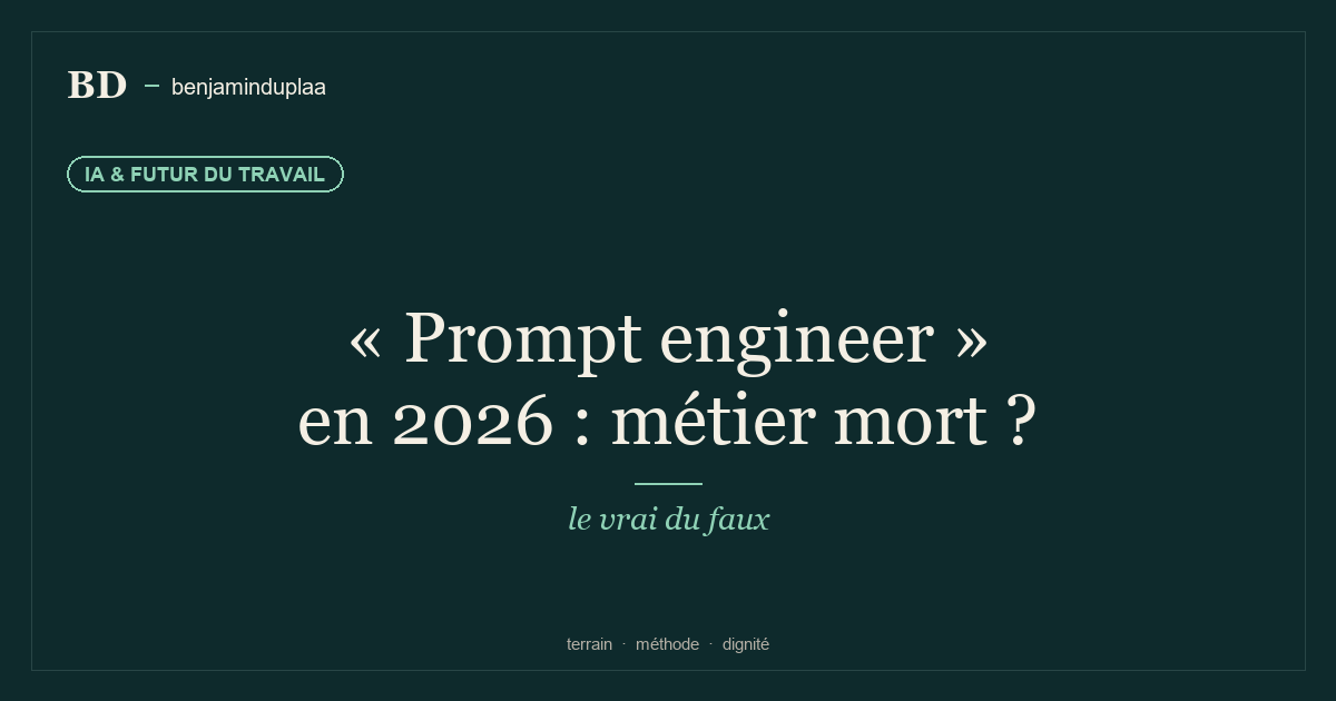 « Prompt engineer » 2026 : le vrai du faux