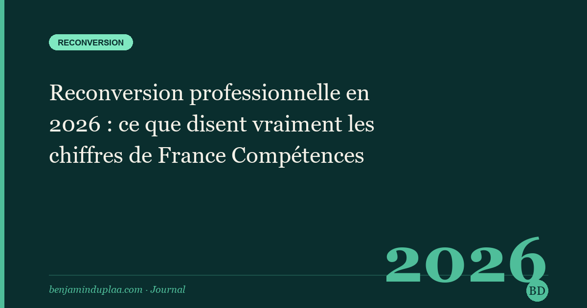 Reconversion professionnelle en 2026 : ce que disent vraiment les chiffres de France Compétences