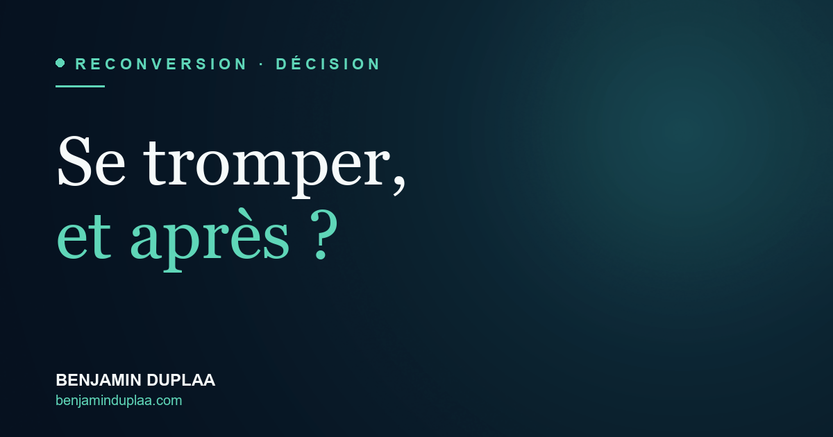 Se tromper de reconversion, et après ?
