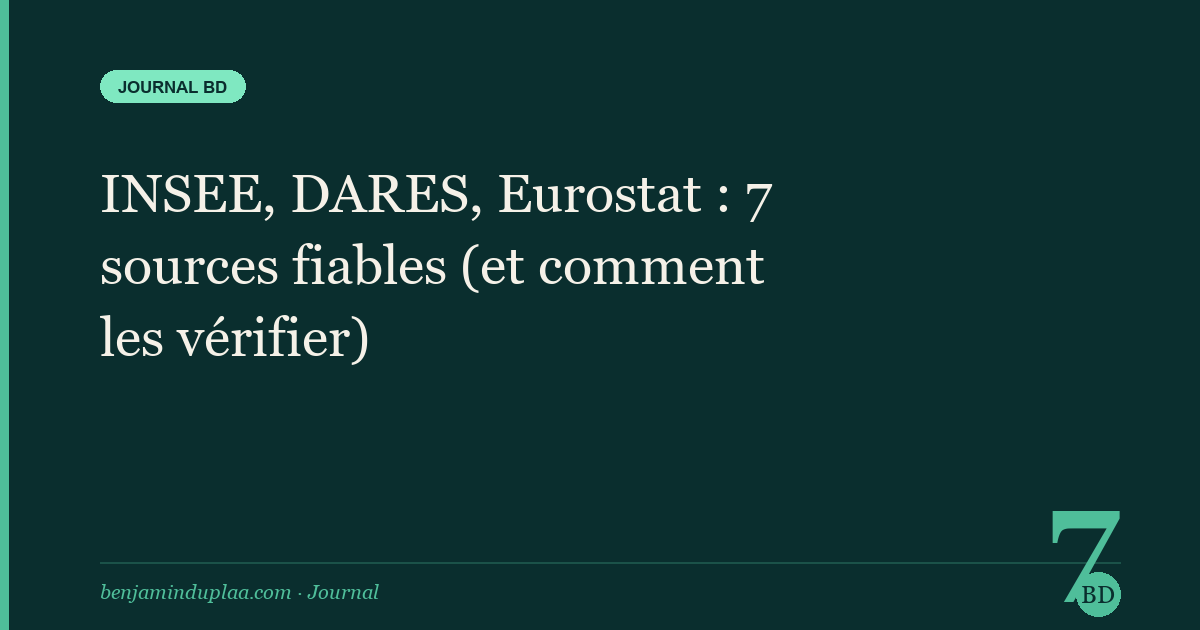 INSEE, DARES, Eurostat : 7 sources fiables (et comment les vérifier)