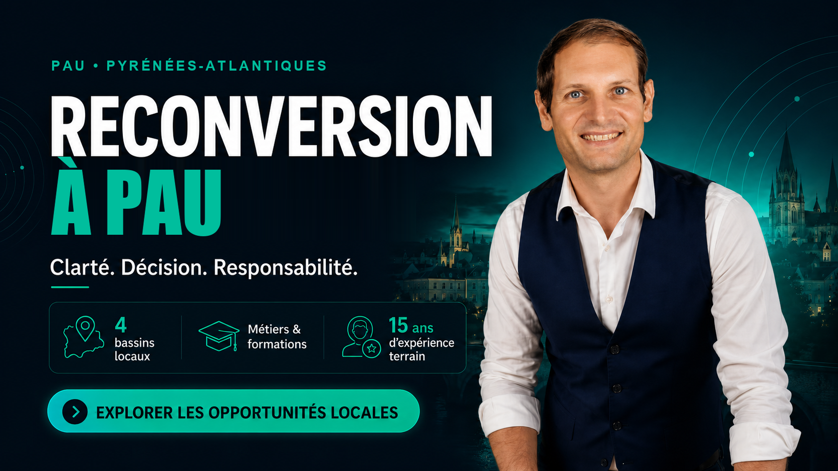 Reconversion professionnelle à Pau (Pyrénées-Atlantiques) — accompagnement Benjamin Duplaa